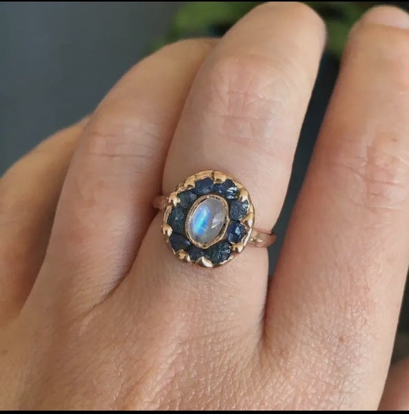 14k Rose Gold Mini Lunar Ring, size 7