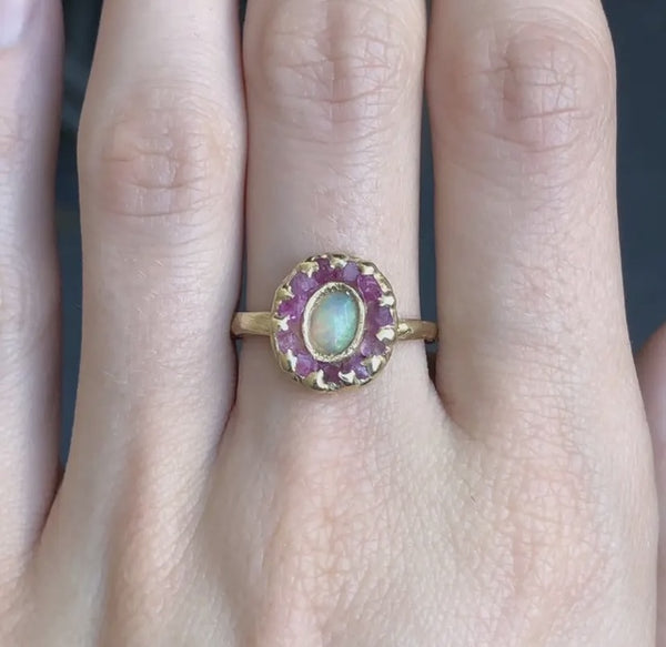 14k Yellow Gold Mini Looking Glass Ring, size 5.5
