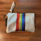 Metallic Leather Rainbow Zip Pouches